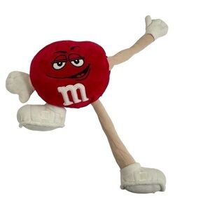 Red M&M Plushie Toy Interactive Arms & Legs 2014 Official Mars Inc Collectible